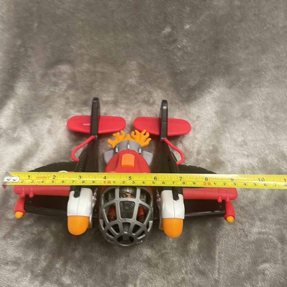 Imaginext Fisher-Price Sky Racers Twin Eagle Plane With Pilot/Flight Suit/Discs - Picture 12 of 14